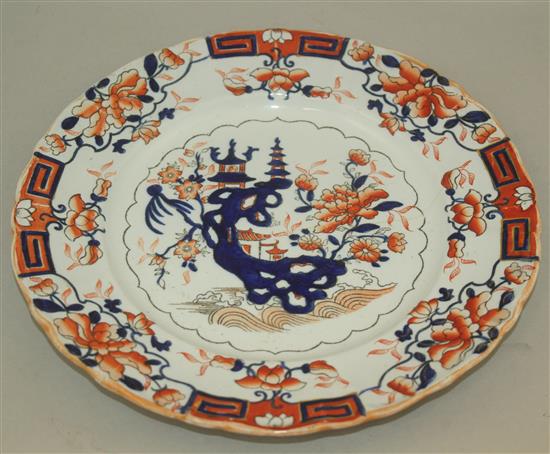 A Masons Ironstone sixty one piece dinner service, c.1840, 18.5cm